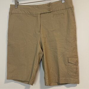 Willi Smith Linen Blend Bermuda Cargo Shorts Size 10